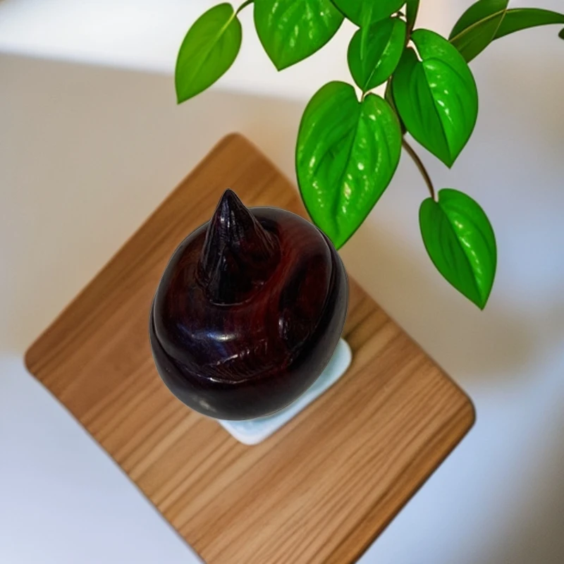 大红酸枝马蹄，纯手工雕刻打磨