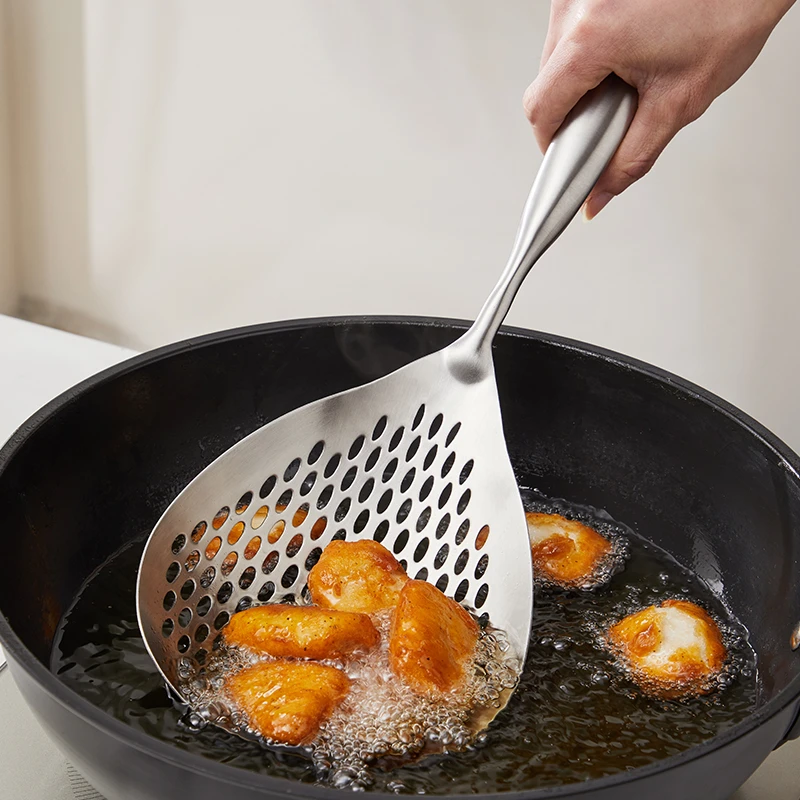 米立风物 304不锈钢漏勺家用厨房捞面条饺子油炸过滤网筛大号捞勺