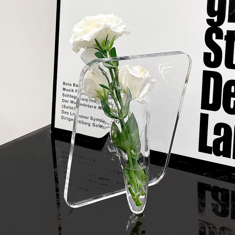 相框花瓶透明亚克力高级感居家客厅北欧ins风创意艺术水培插花器