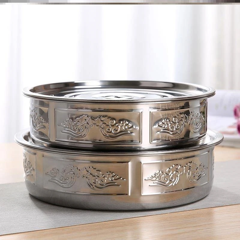 潮汕功夫茶盘不锈钢茶盘加厚304茶盘家用小型茶台圆形干泡茶托盘