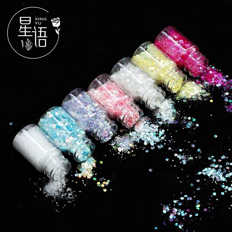 星语 人鱼姬系列幻彩亮片金粉diy花艺装饰花束搭配亮片粉鲜花包装