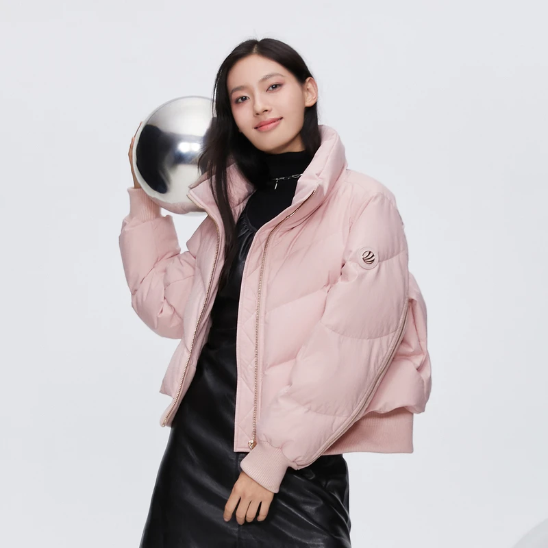 商场同款新品波司登2024冬季新款女短款黑金系列羽绒服B40145274