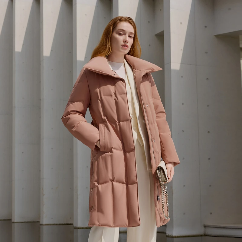 商场同款新品波司登鹅绒24冬季新款女中长款直充（中厚）羽绒服