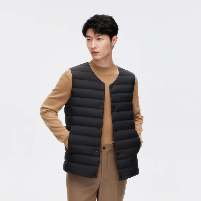 【好羽绒】波司登青春百搭春秋舒适男款羽绒马甲外套男士轻薄保暖