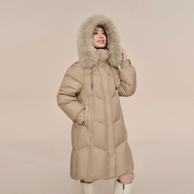 【好羽绒】<波司登>24年冬季新款长款毛领外套经典商务百搭连帽羽绒