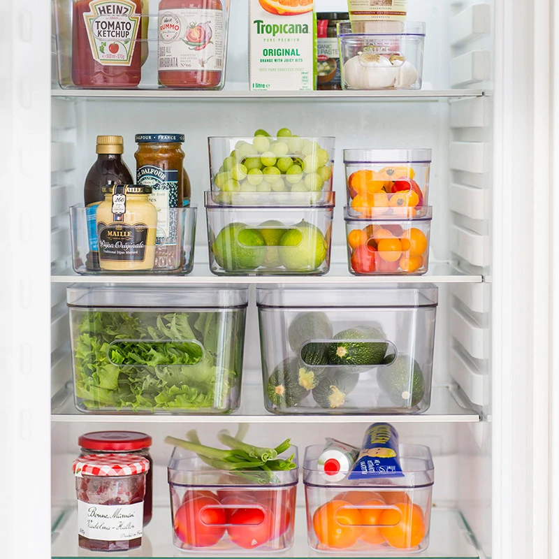 利快透明冰箱收纳盒进口置物架密封食物盒保鲜盒水果蔬菜整理盒