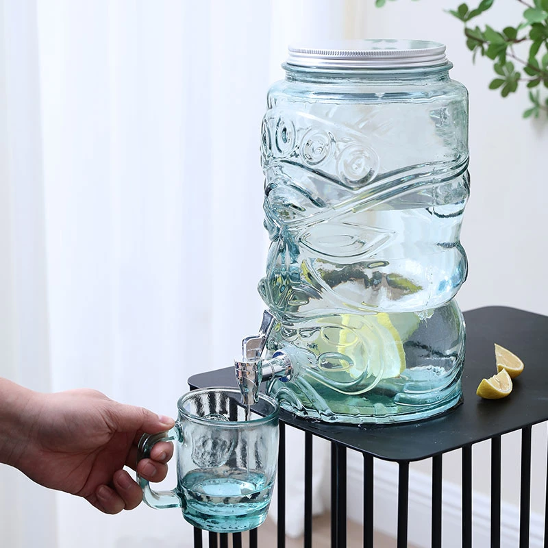 利快家用带水龙头玻璃水罐凉水壶玻璃大容量冰箱柠檬冷泡壶水果茶