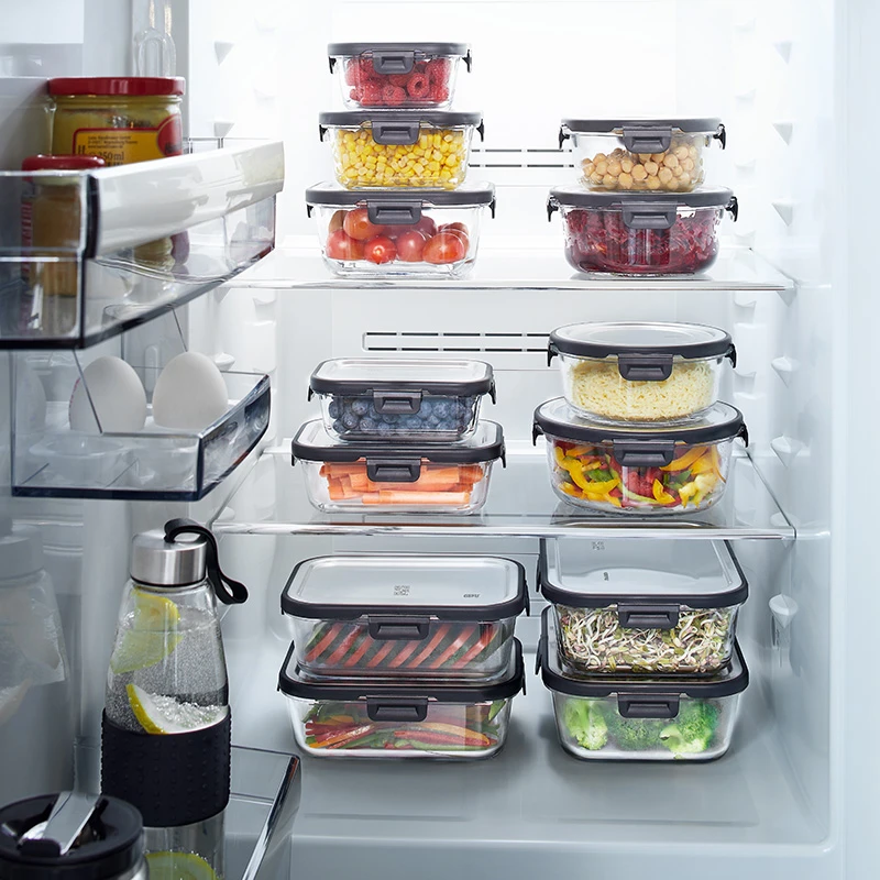 利快德国GEFU玻璃餐盒储物盒 可进微波炉洗碗机耐高温饭盒