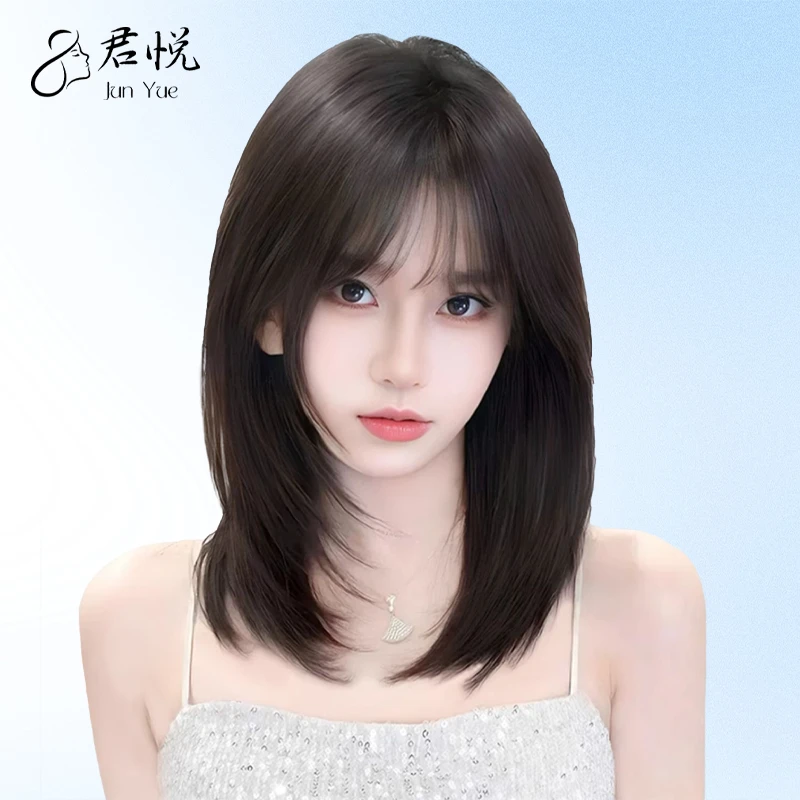 【高层次的最后一站】45CM假发女锁骨发真发无痕减龄手织中长发发套