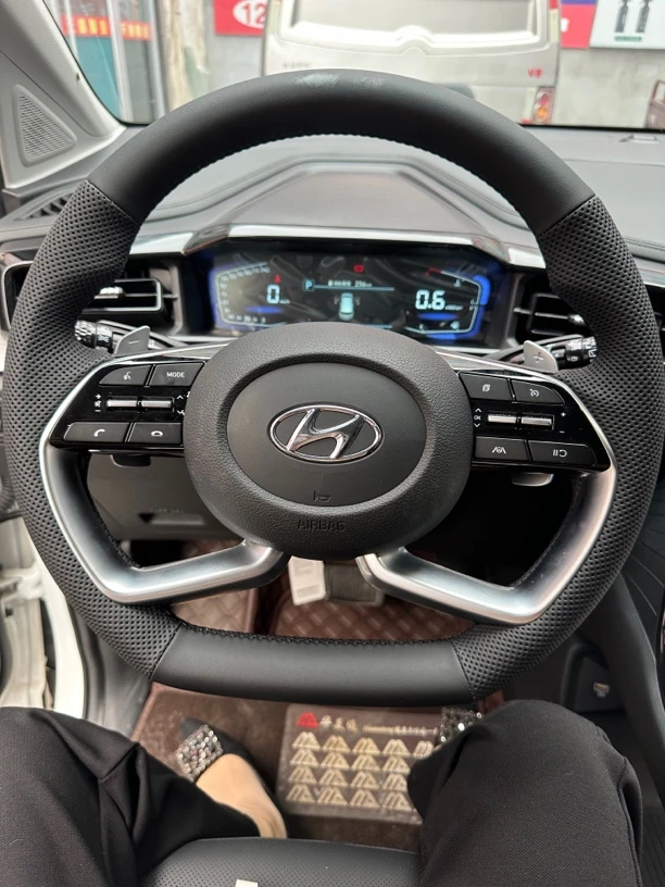 北京现代系列～抗菌纳帕皮手缝把套