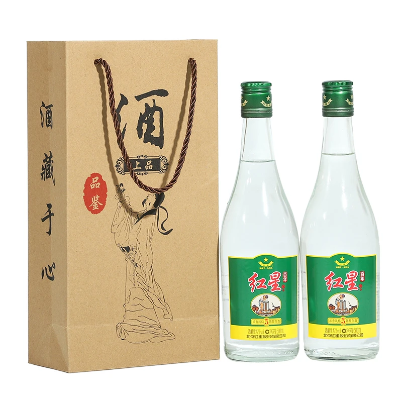 加厚通用牛皮纸双瓶防滑手提纸袋装单瓶酒礼品袋定制牛皮纸袋LOGO