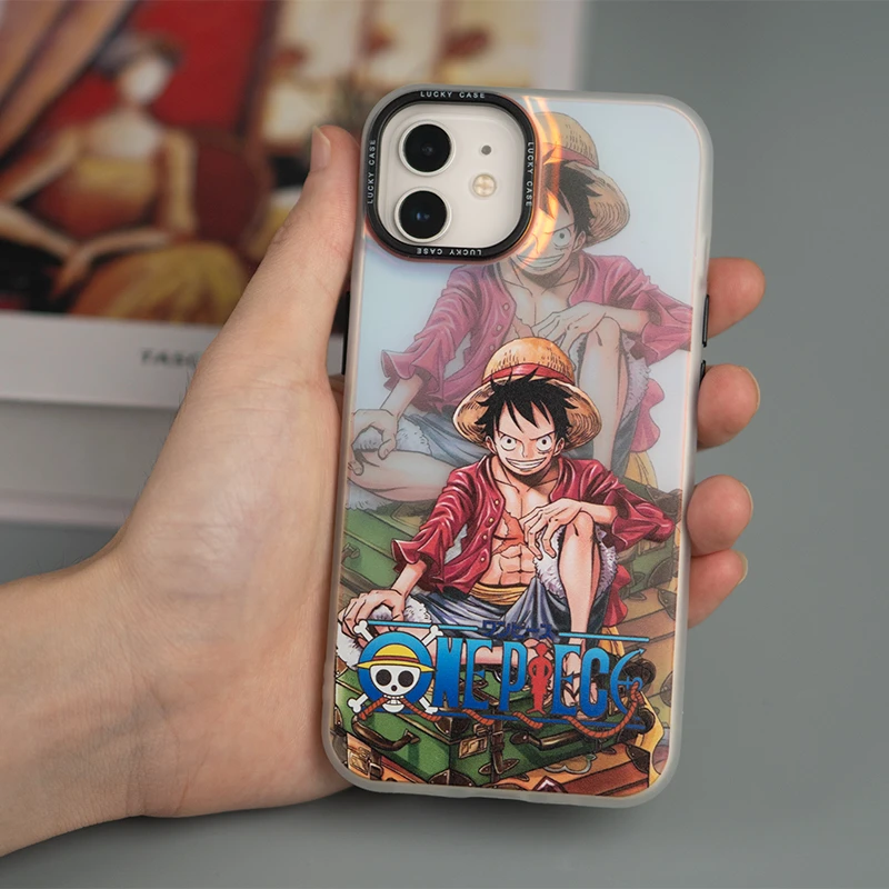 路飞动漫镭射大孔手机软壳适用于苹果/华为/荣耀/小米/OPPO/vivo