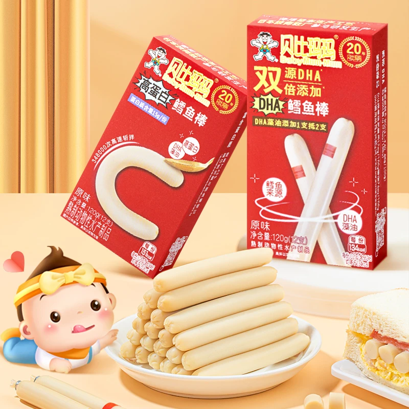 Baby Mum-Mum/贝比玛玛源DHA藻油儿童营养即食鳕鱼棒120g【短视频】