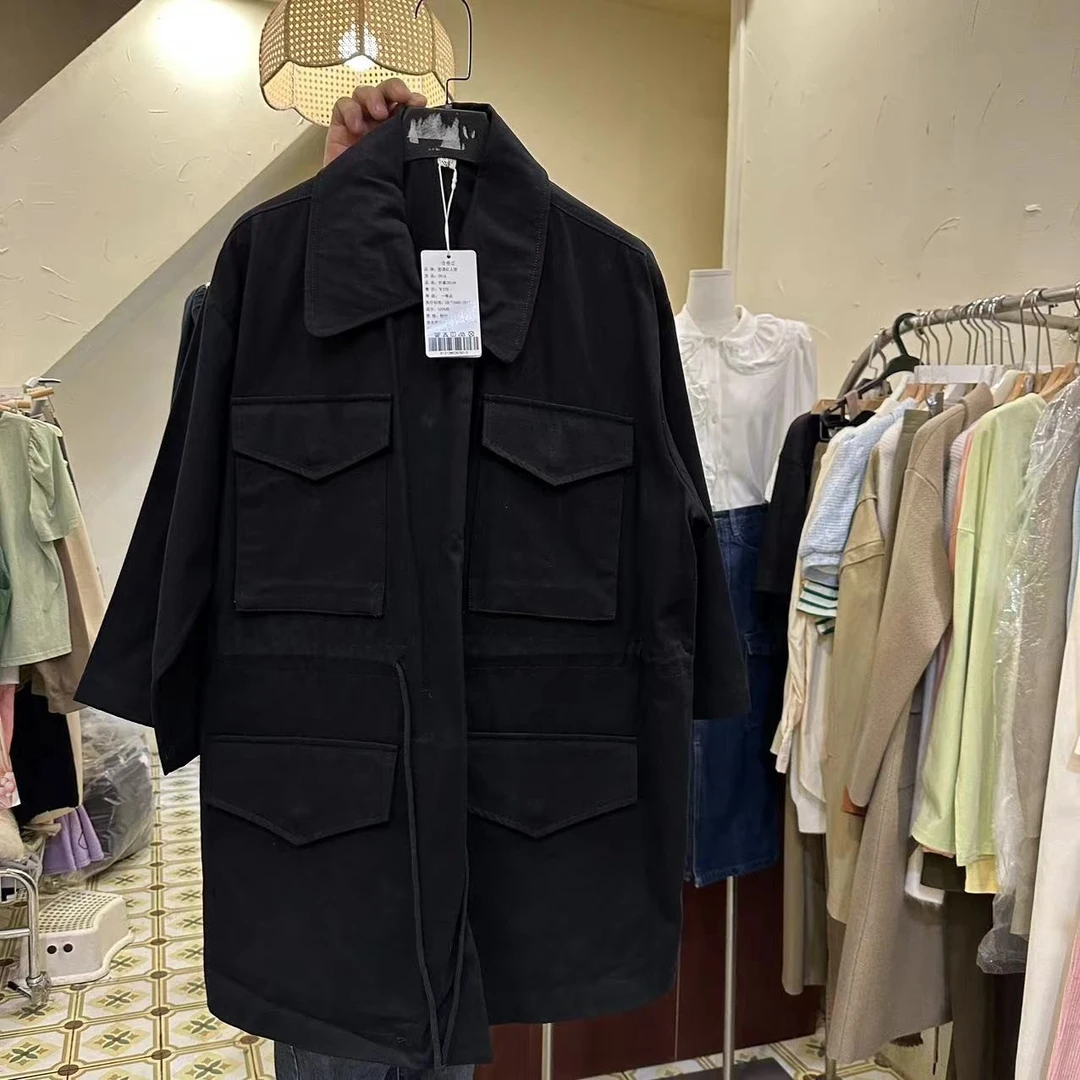 红人馆中长款百搭风衣外套2814