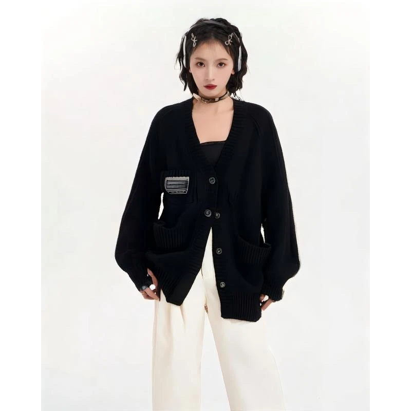 Basic House/百家好 长款系带休闲针织开衫 BJ779-HVCD720CDN