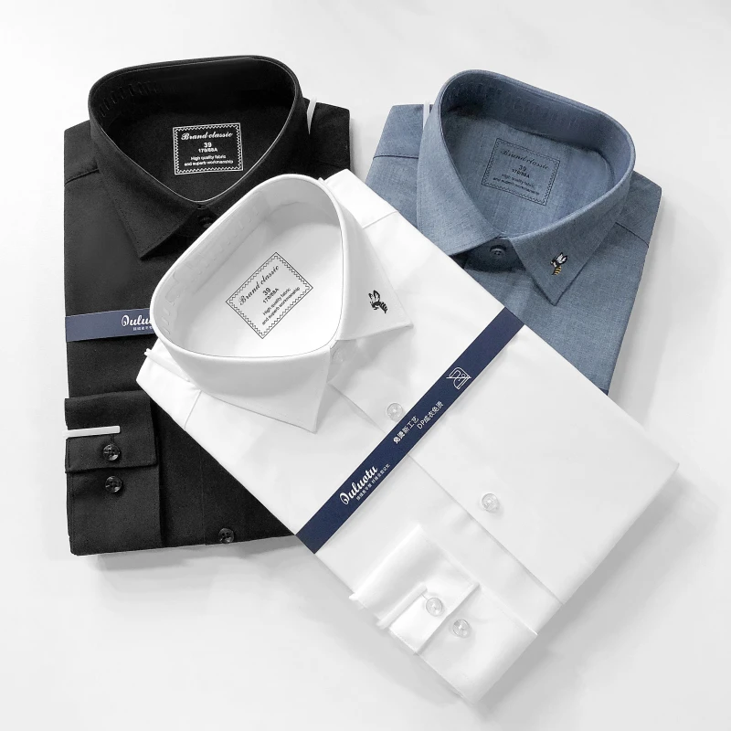 【喜哥】长袖短袖休闲衬衫四季男士轻奢高端职业商务免烫抗皱衬衣