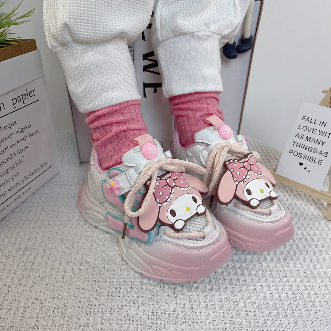 女童鞋软底卡通时尚运动鞋春秋公主百搭厚底防滑儿童鞋时尚休闲鞋