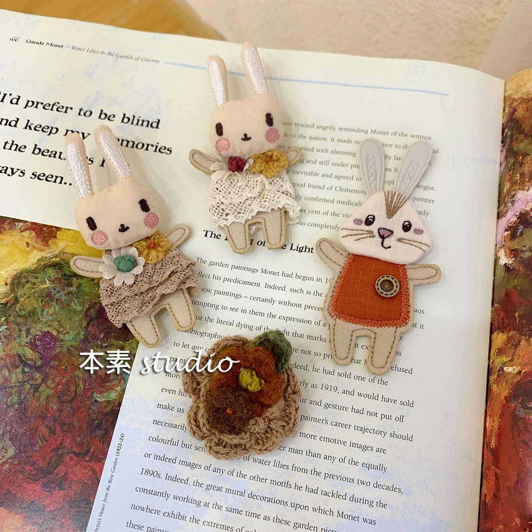 合金布艺胸针 M8606立体钩花百搭森系胸针宝藏衣橱