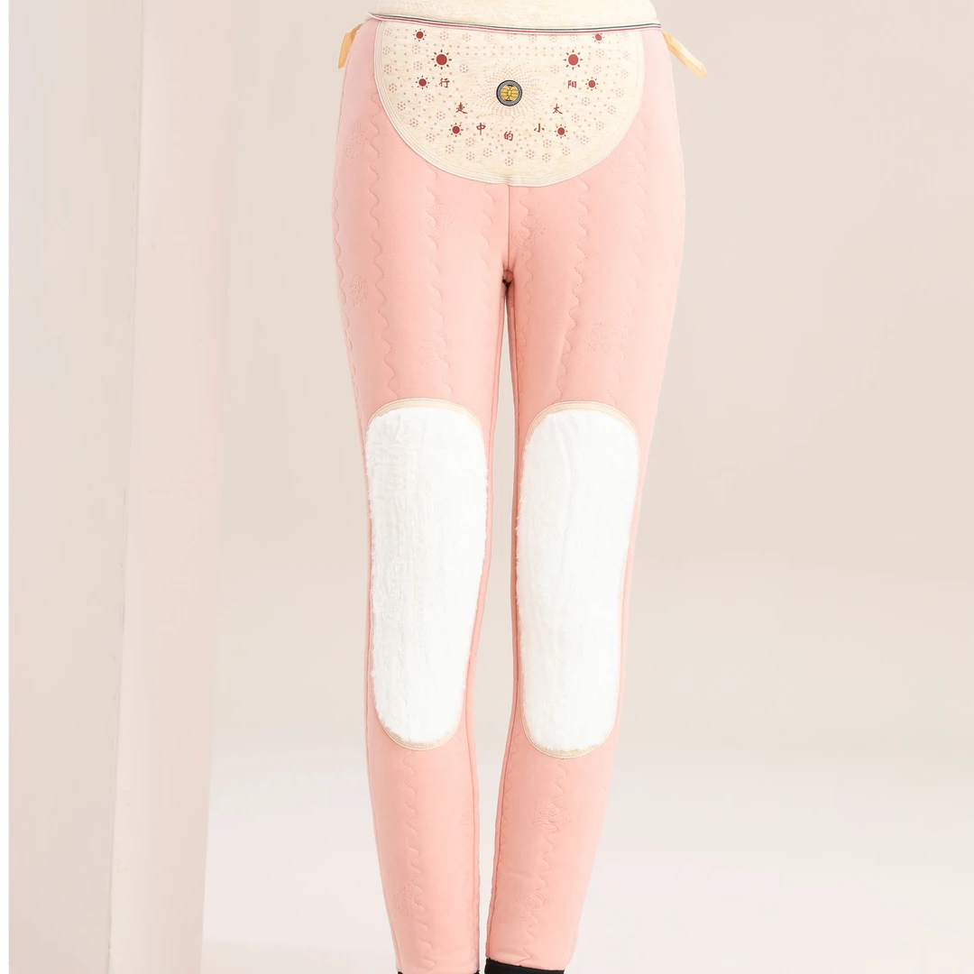 【老徐宠粉】貂绒蚕丝高腰羊毛光感女士保暖秋冬小黑裤 82402