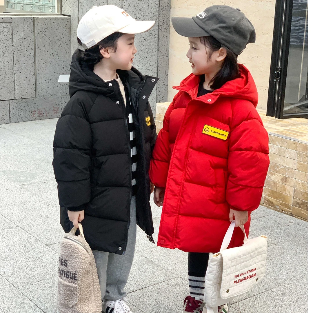2024新款高领连帽加厚外穿棉服男女童秋冬季长款时尚保暖韩版