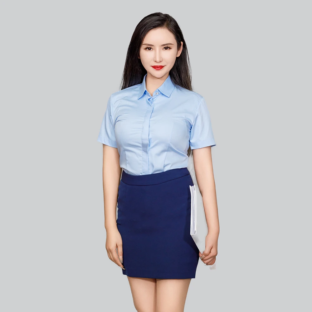 捷纺定制款衬衫工作服套装可刺绣职业商务免烫上班修身工装印字