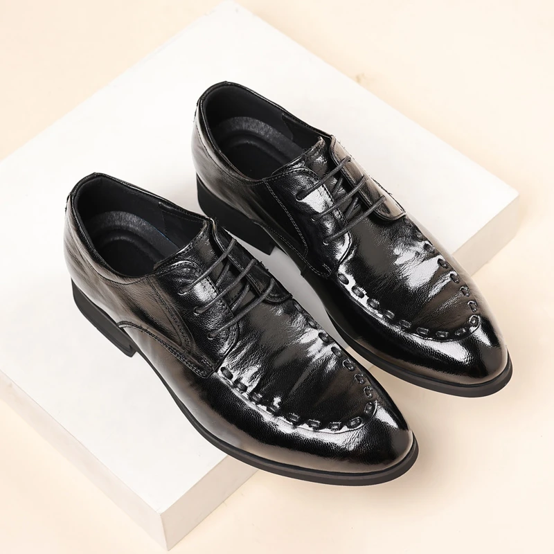 真皮羊皮皮鞋男士商务正装皮鞋英伦风休闲男皮鞋德比鞋黑色通勤鞋