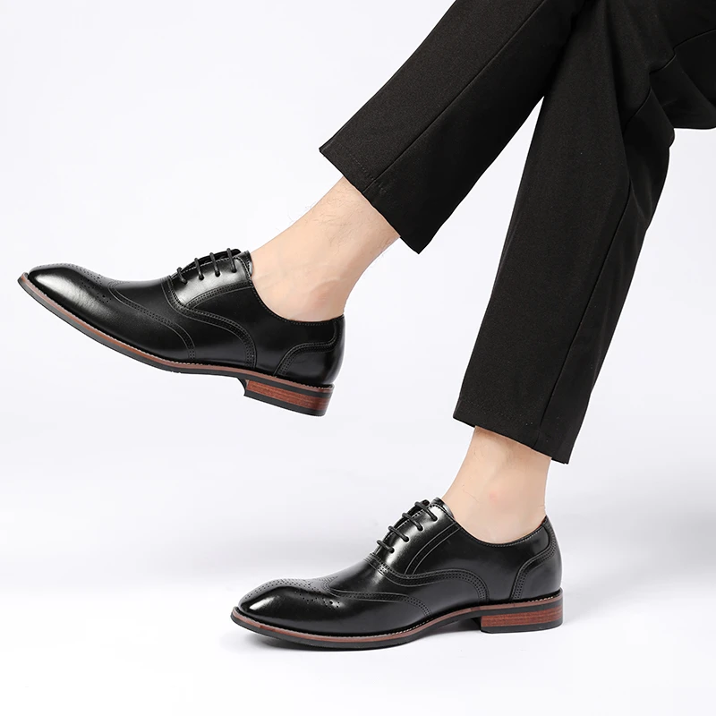 布洛克雕花皮鞋男士正装皮鞋英伦风牛津鞋男款商务皮鞋新郎结婚鞋