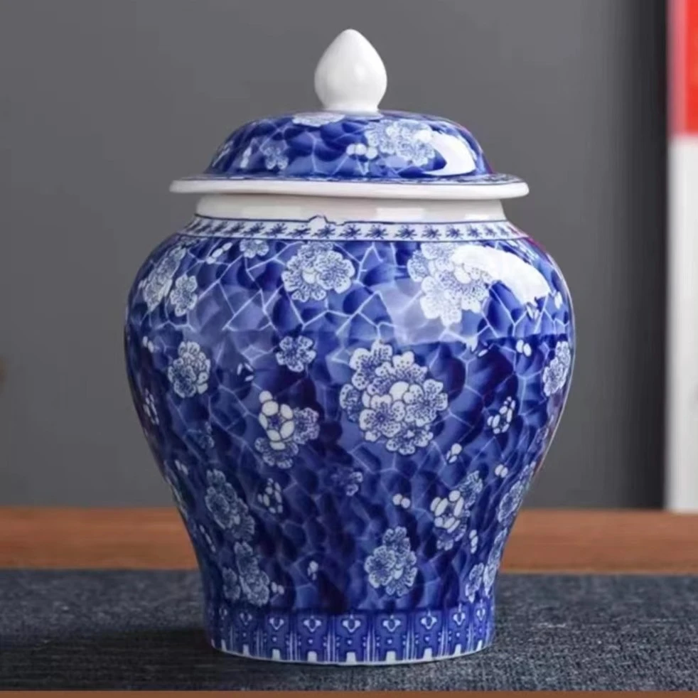 高端珐琅彩瓷密封罐满彩冰梅小将军罐女士专用高颜值美式茶具