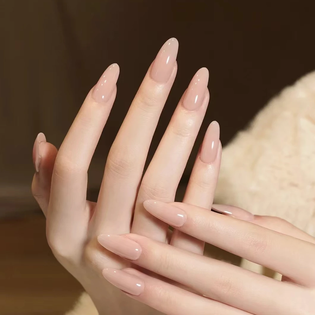 【长款杏仁甲】甘露寺手工穿戴甲纯欲冰透甜美华妃美甲30片   G365