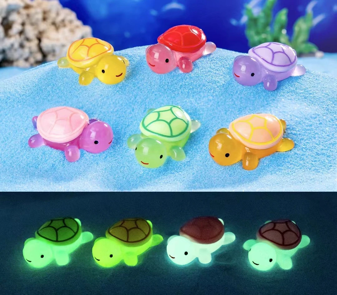 【直播拆】可爱立体小乌龟微景观夜光创意DIY饰品摆件