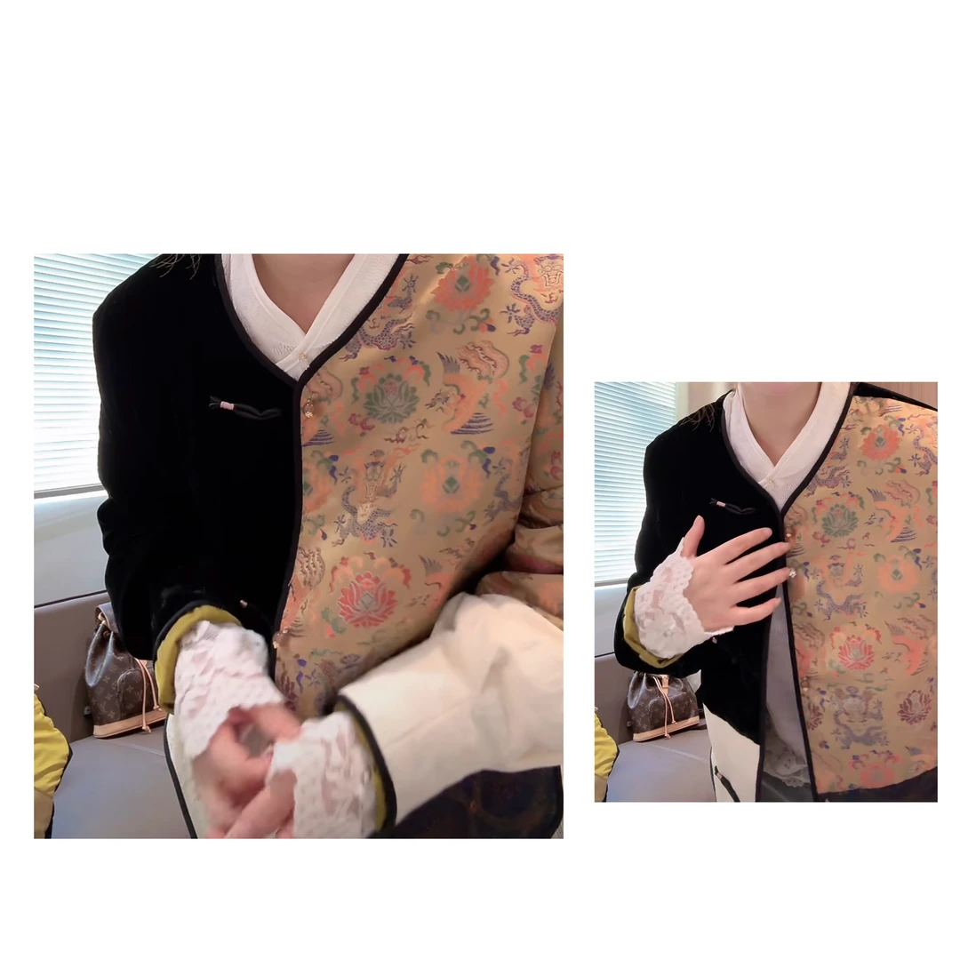 《新品首发》新中式国风盘扣白鸭绒羽绒服