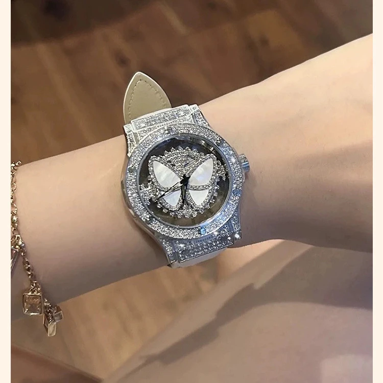 白色梦幻蝴蝶手表女士时尚潮流气质5821