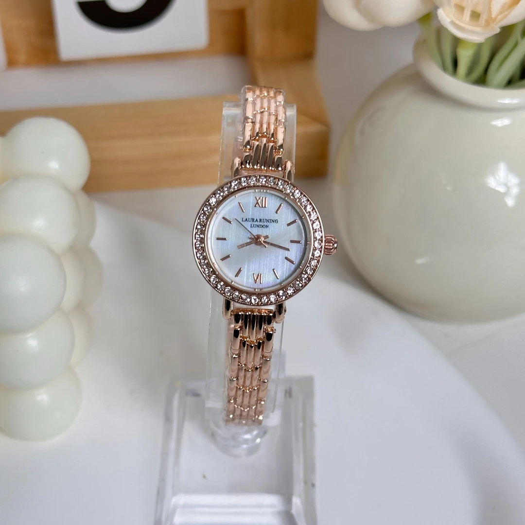 【夕夕】气质女士小金表时尚幻彩镶钻防水轻奢女表女款百搭经典腕表