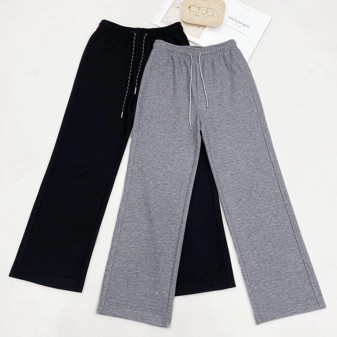 【希辰】秋冬休闲简约高腰垂感宽松直筒羊绒阔腿裤 8568