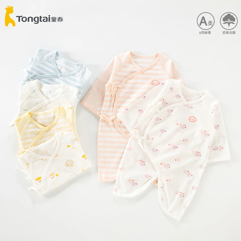 童泰婴儿纯棉连体衣新生婴儿春秋长袖蝴蝶哈衣a类无骨0-6个月亲肤
