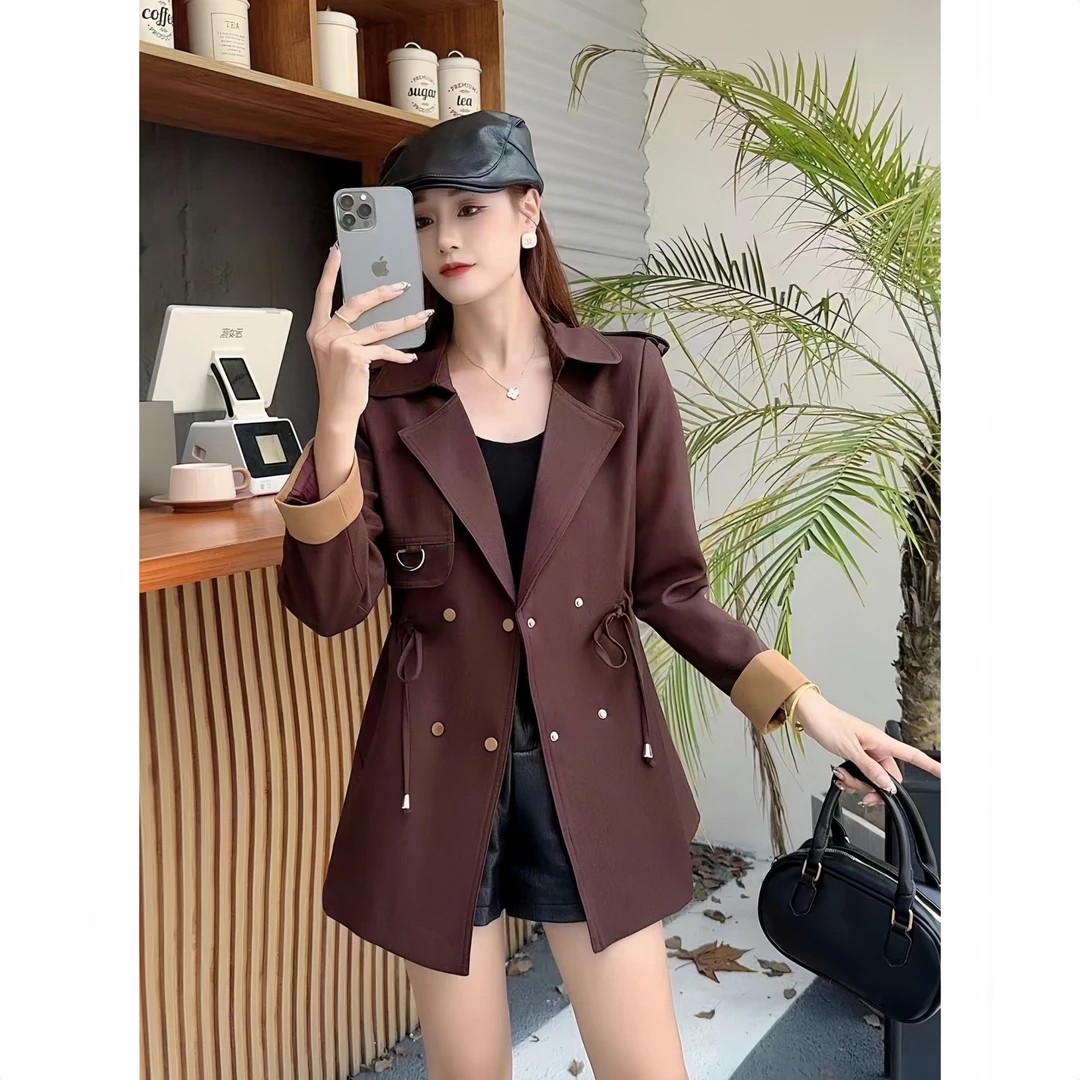 【衣诗恋现货】风衣外套小个子气质秋款显瘦洋气时尚英伦风