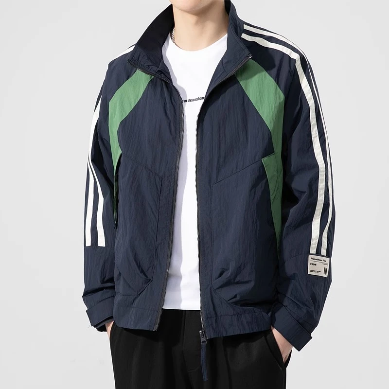 潮牌痞帅工装外套男春秋季潮牌拼接夹克2025新款休闲高级感上衣服