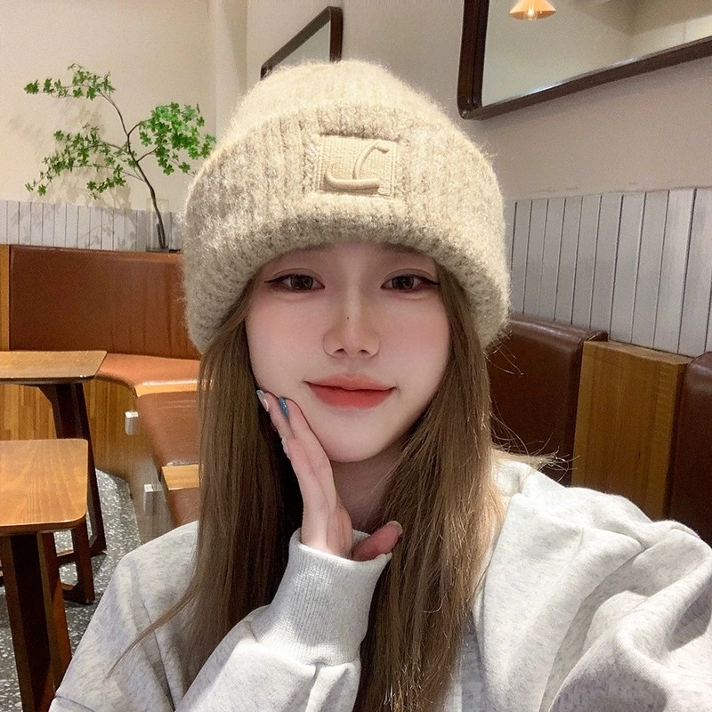 大头围加厚堆堆帽粗毛线帽子女秋冬季宽松保暖大脸显脸小针织护耳