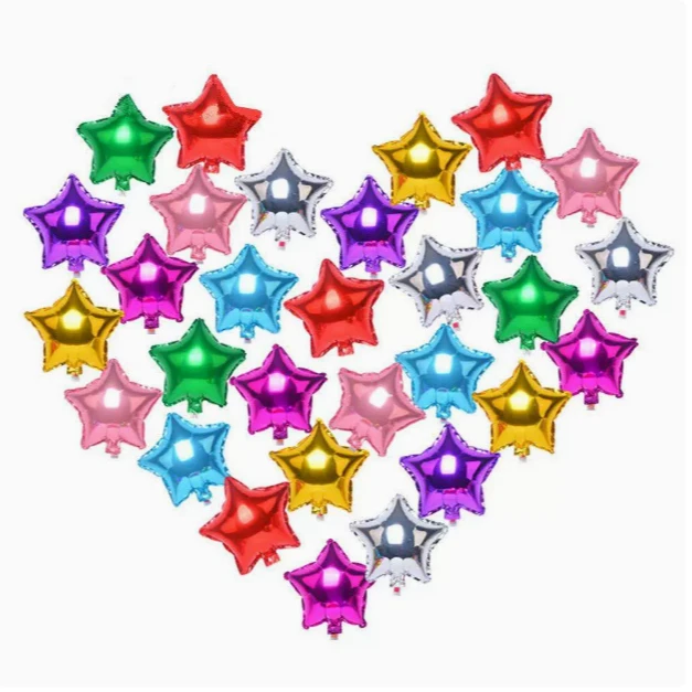 五角星点缀星星装饰背景气球拱门生日派对五角星铝膜气球