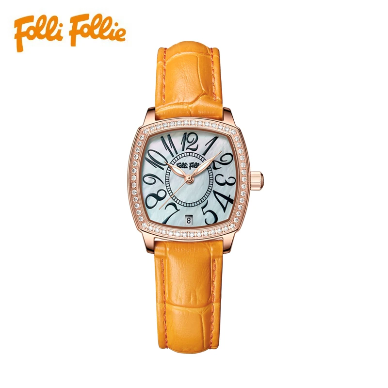 FolliFollie-酒桶款轻奢时尚潮流百搭女士手表z