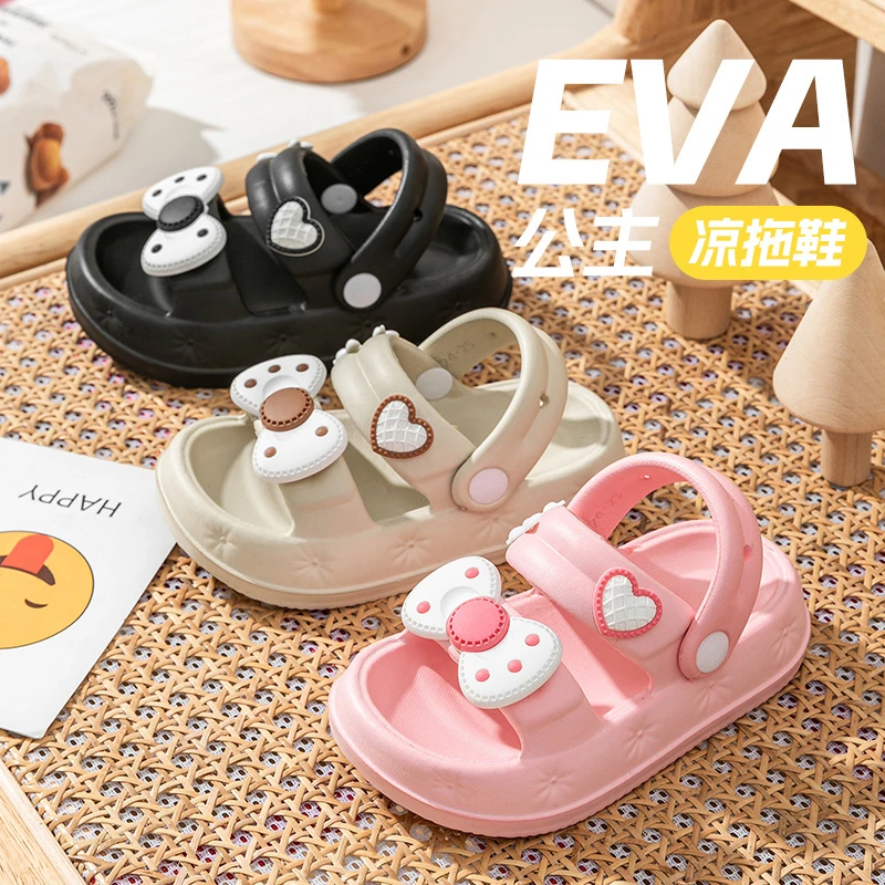 蝴蝶结儿童拖鞋女童夏季防滑家居中大童女孩公主可爱沙滩凉拖鞋