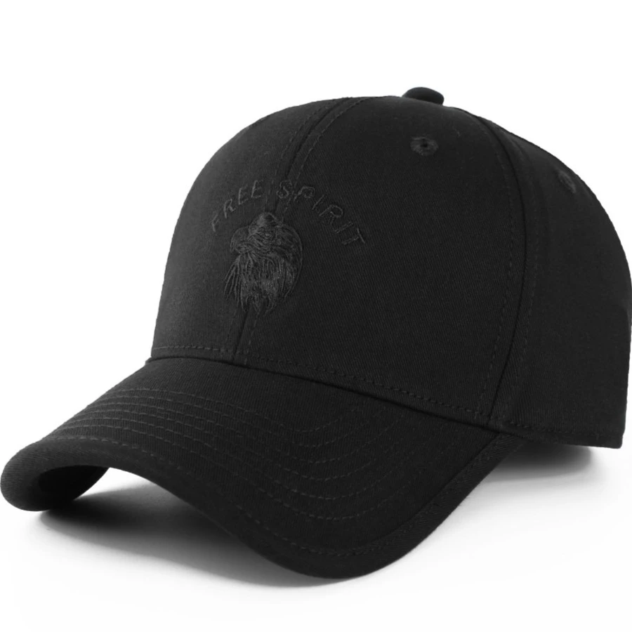 金冠森圆冠帽春夏鹰头精致万针穿刺刺绣鸭舌帽时尚透气户外百搭