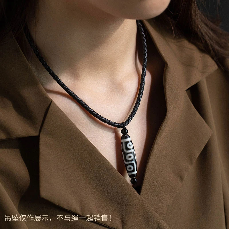 非金属布艺吊坠 锁骨挂绳皮绳项链绳女黑色绳子挂脖吊坠简约女款