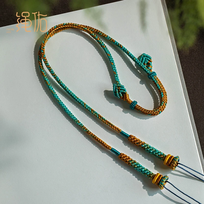 非金属布艺吊坠 全手工编织锁骨链绳 高档横穿挂绳毛衣链