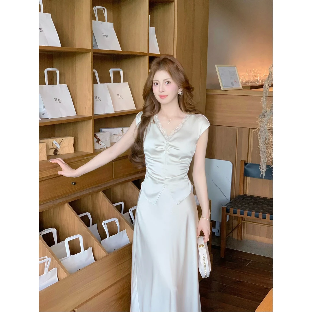 【haha】夏季气质显瘦设计感时尚套装-322裙323