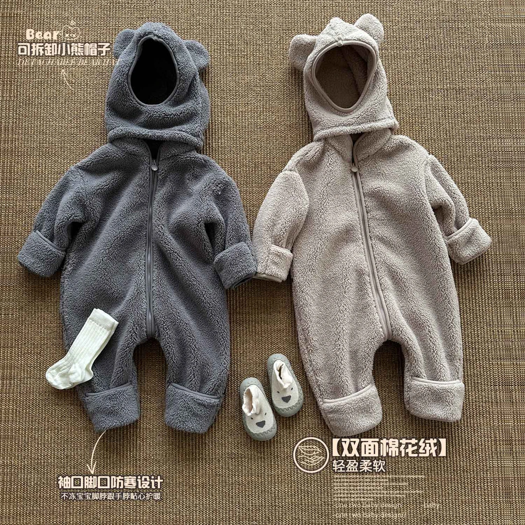 ONE TWO BABY【被问爆】婴儿连体衣冬装哈衣宝宝加厚连帽爬服24Y119