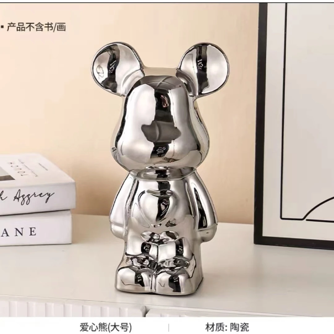 北欧风现代风轻奢风大号潮玩电镀陶瓷摆件