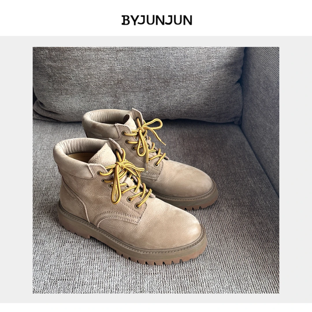 Byjunjun 珺珺自留推荐美式复古休闲马丁靴真皮登山鞋X23X0827