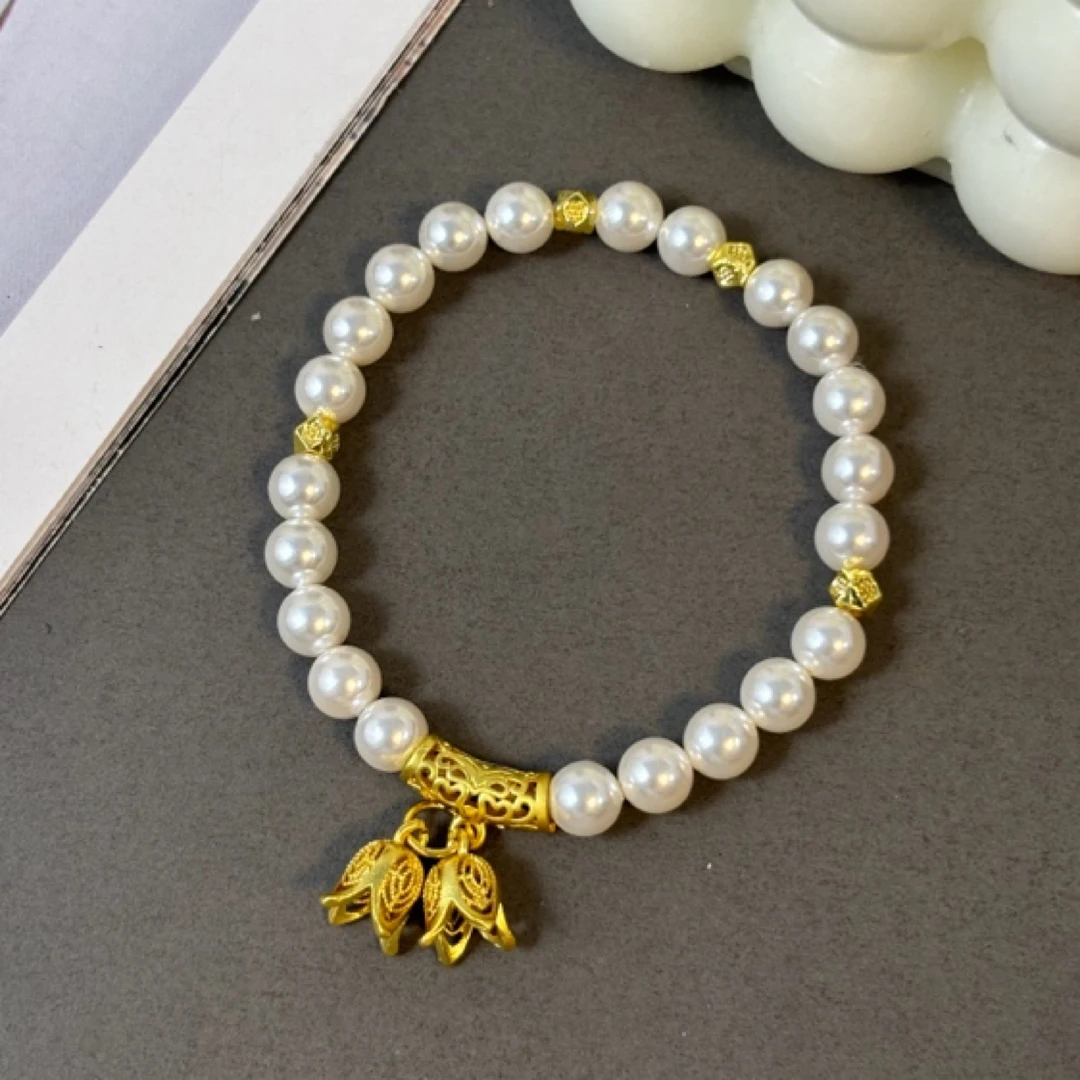 合金仿珍珠手链 贝珠手链新中式双世欢时尚百搭设计款手链