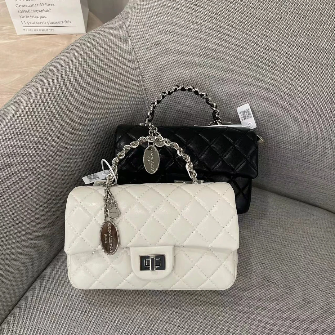 秋季2024潮款斜挎包包小香风百搭女士菱形链条手提包浪漫七夕礼